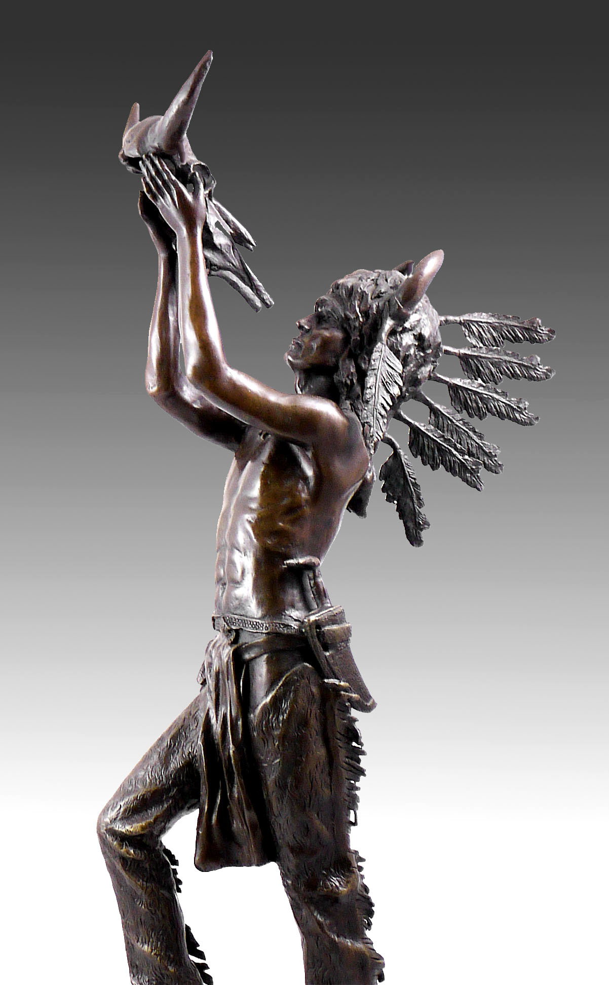 Bronze sculpture Native American chieftain from Carl Kauba