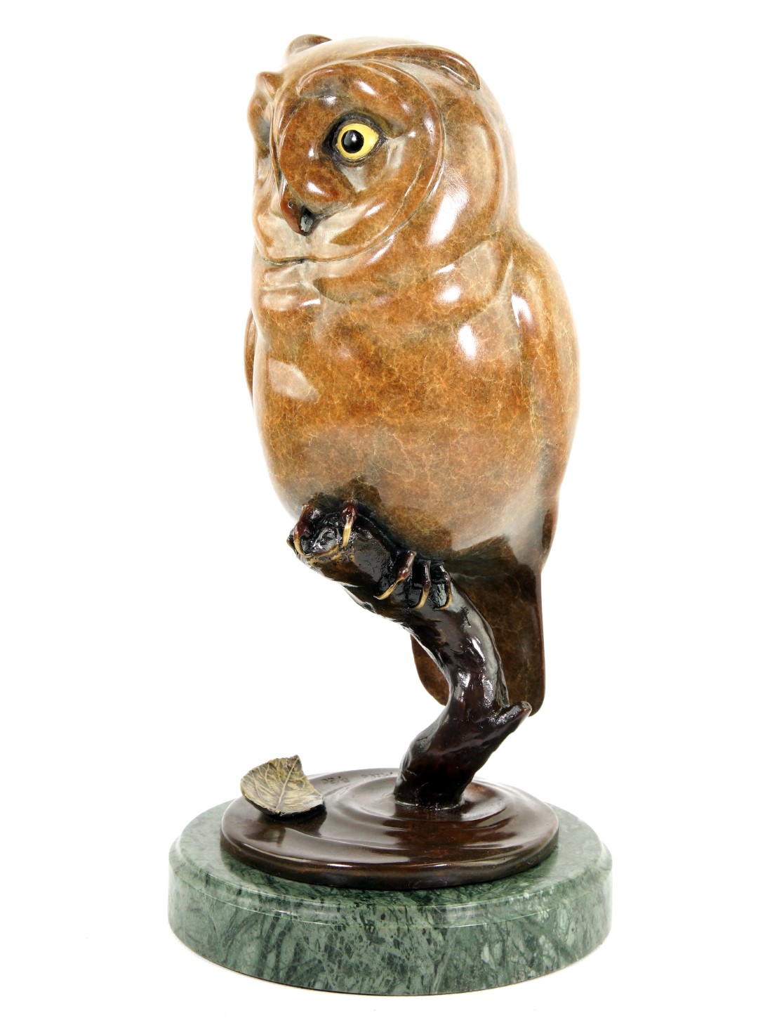 Signed Milo Bronze Kunst & Ambiente Modern Art Sculpture Resting Owl