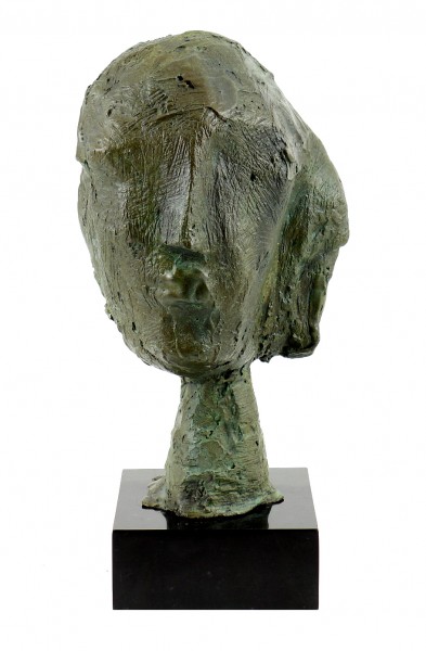 Abstract Bronze Head on a marble base after Henry Moore