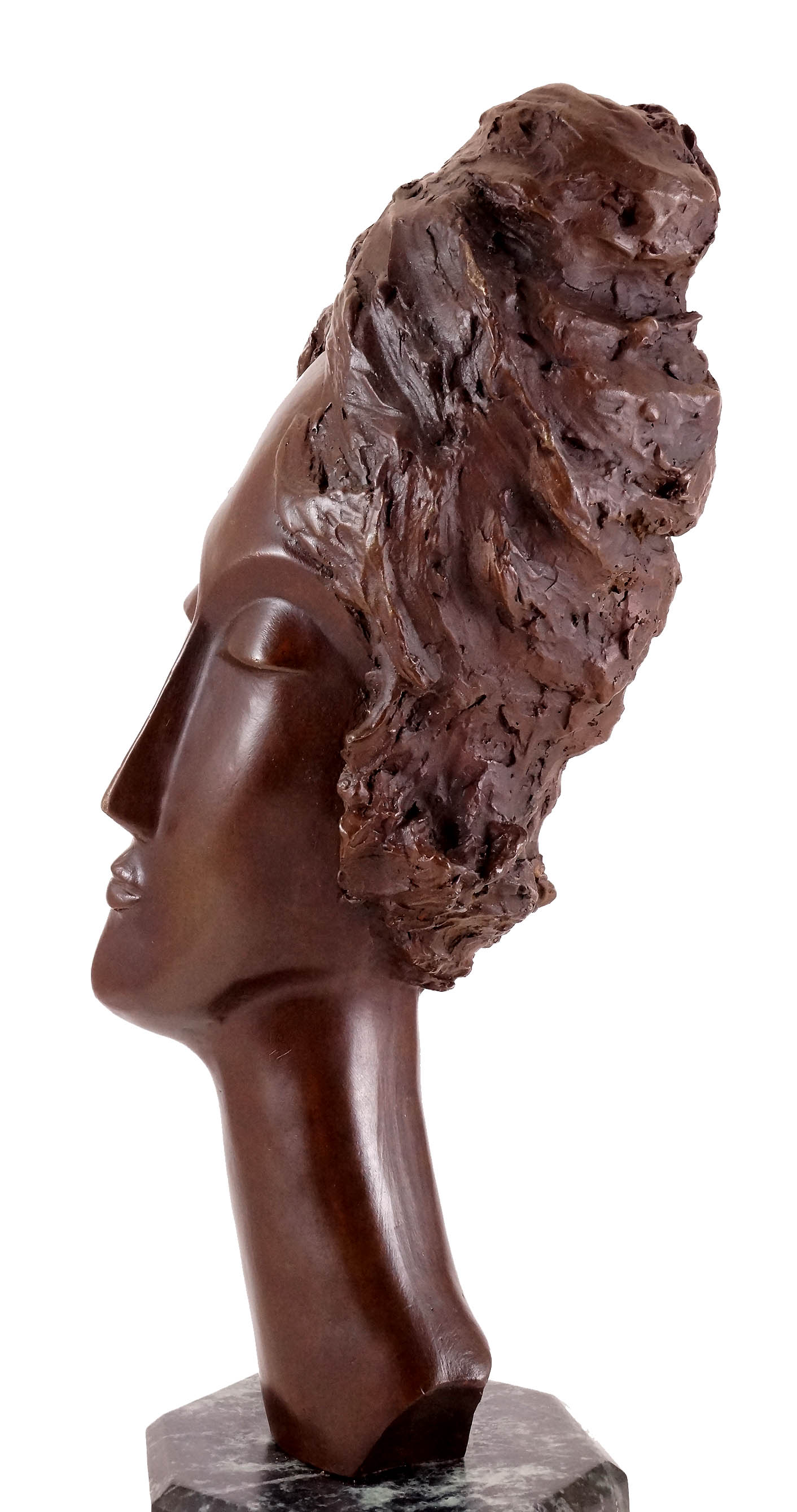SKULPTUR BRONZE KOPF WOMAN`s HEAD NACH MODIGLIANI Tête BRONZEKOPF FRAU 