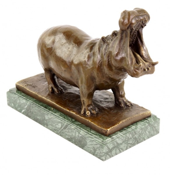Yawning Hippopotamus - Bronze Sculpture by Rembrandt Bugatti