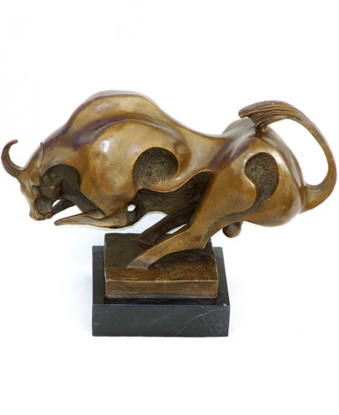 Strong Abstract Bull Ox Modern Art Bronze Sculpture Statue Figurine Figure Sale 