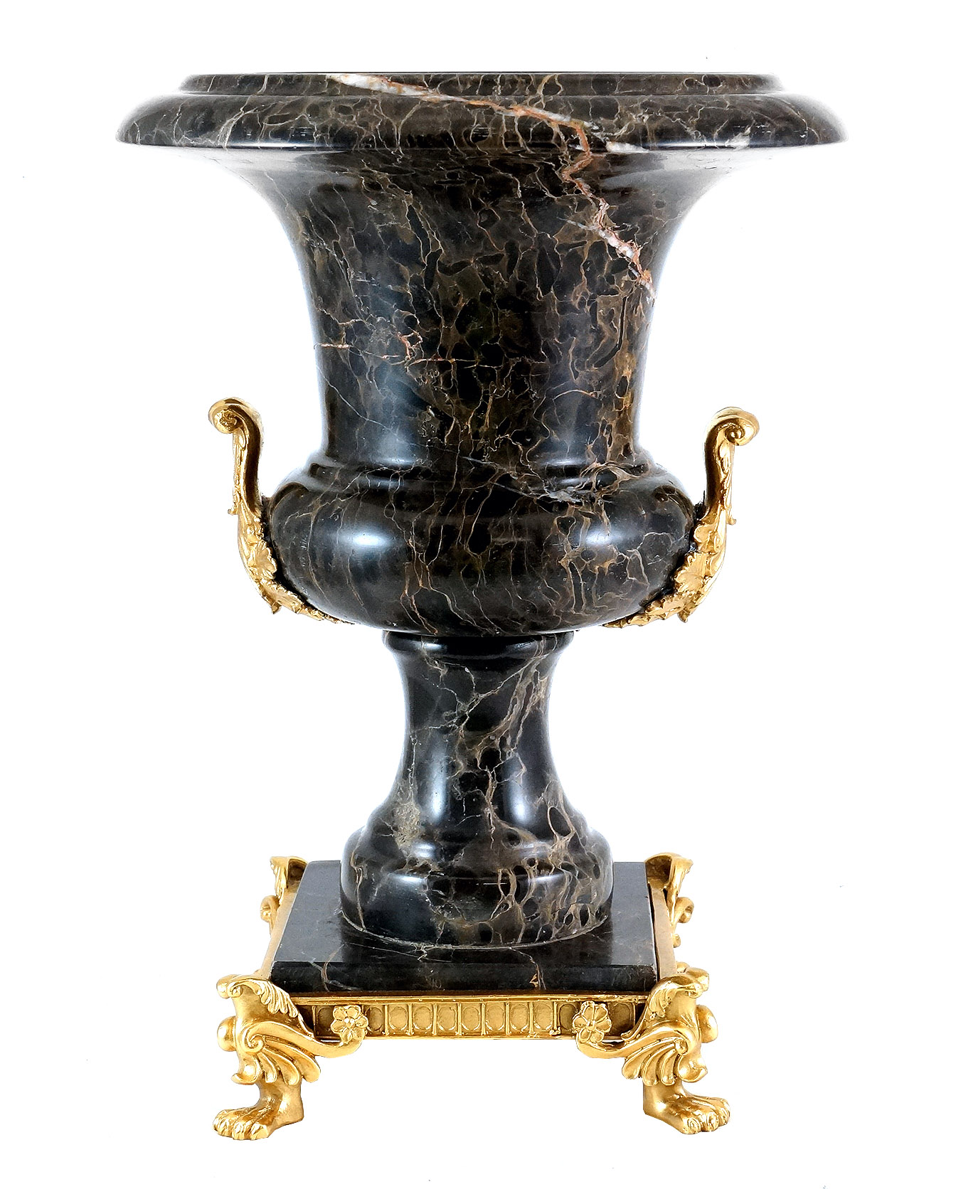 Art Deco Bronze Marble Amphora / Vase Signed by Milo