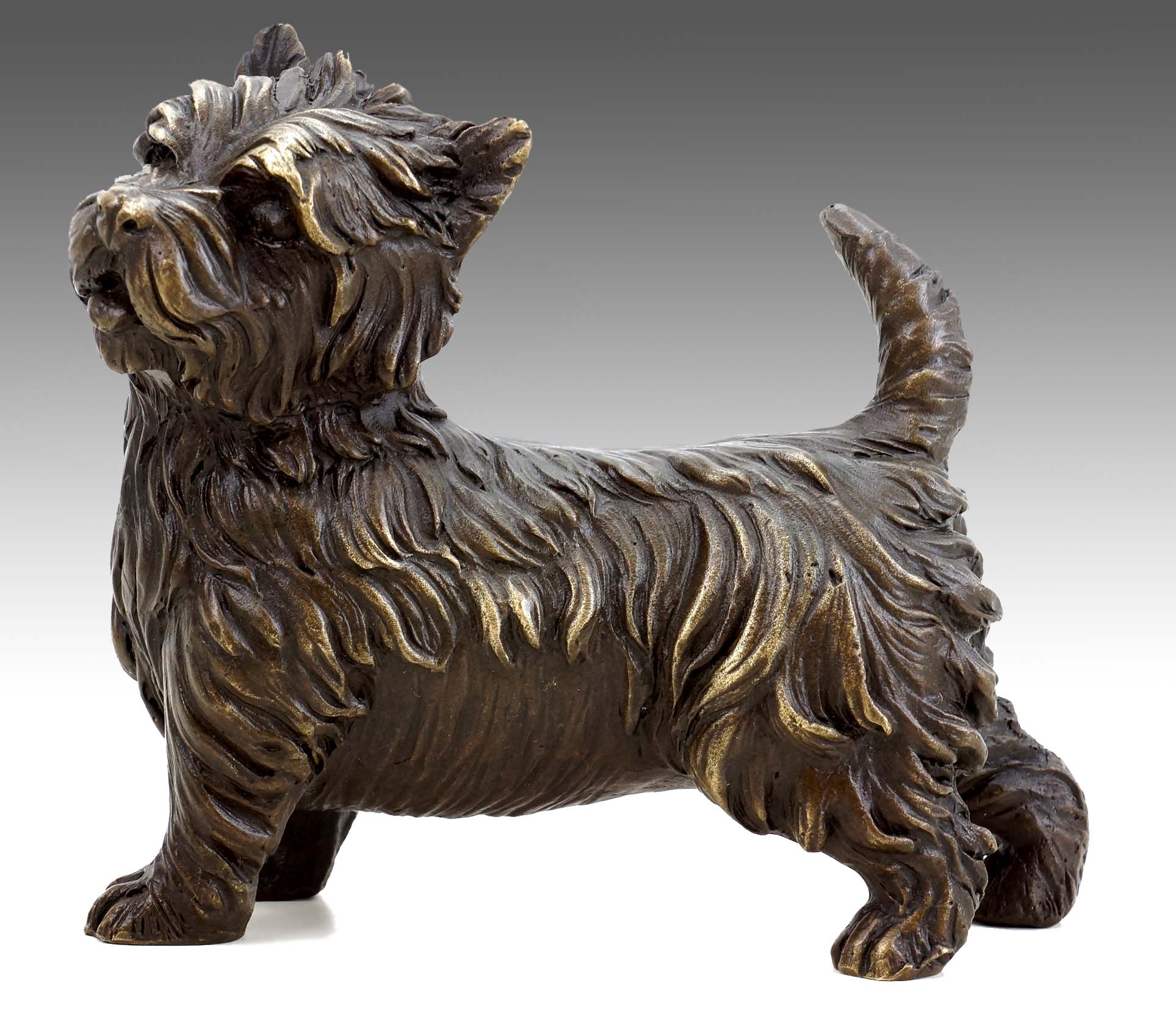West Highland Westie Terrier Dog Cold Cast Bronze Statue 