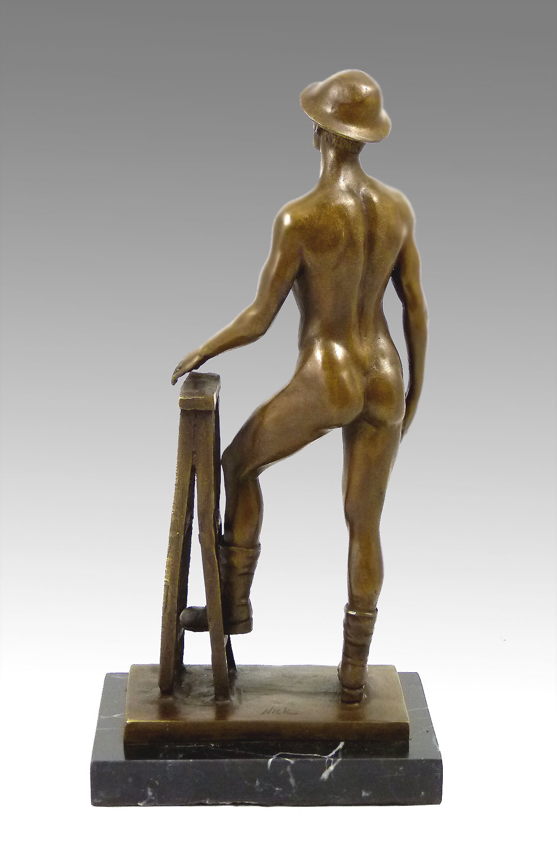 Preview: Erotic Sculpture- Naked man, wearing Shoes and hat- by M. Nick.