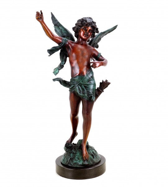 Mythological Bronze Figurine - Limited Cupid Sculpture - Signed Moreau