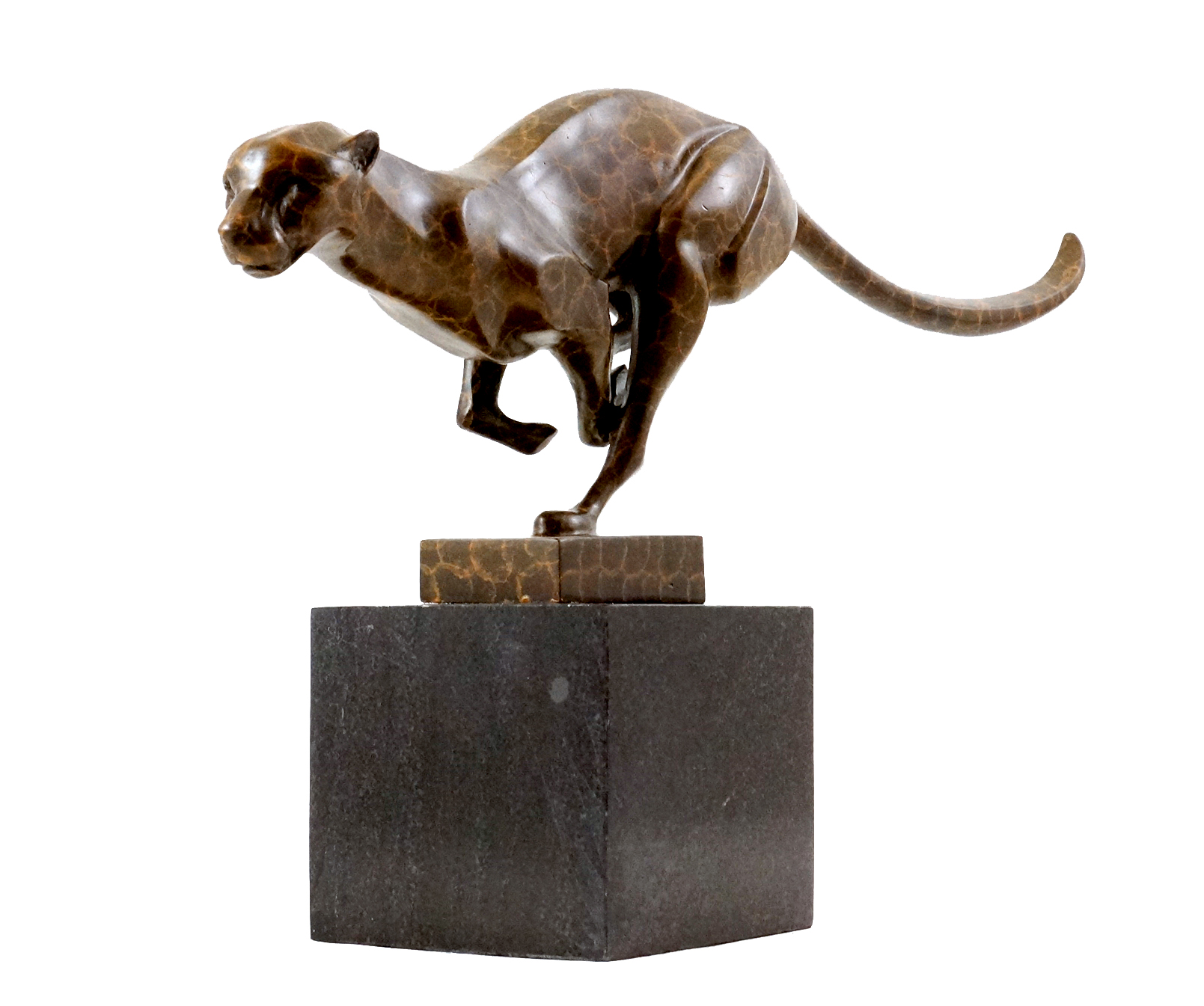 Animal sculpture Cheetah highgrade bronze sign. Milo