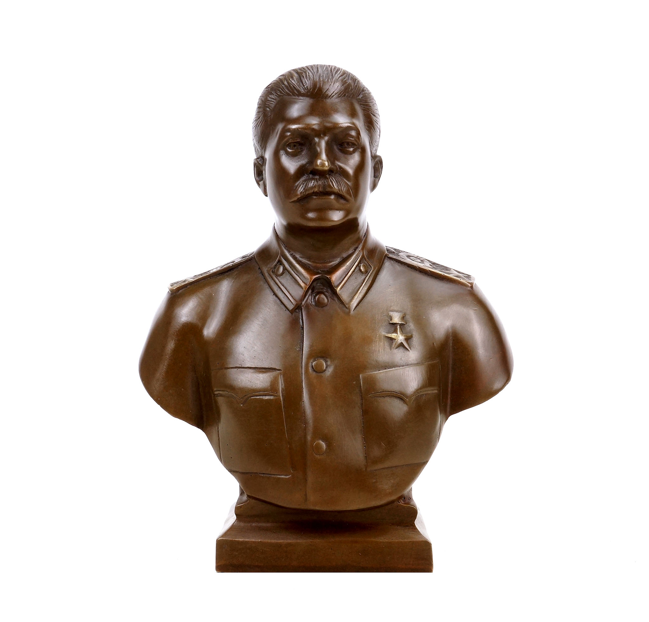 collectible 6'' Russian Leader Joseph Stalin Bust Bronze Statue 
