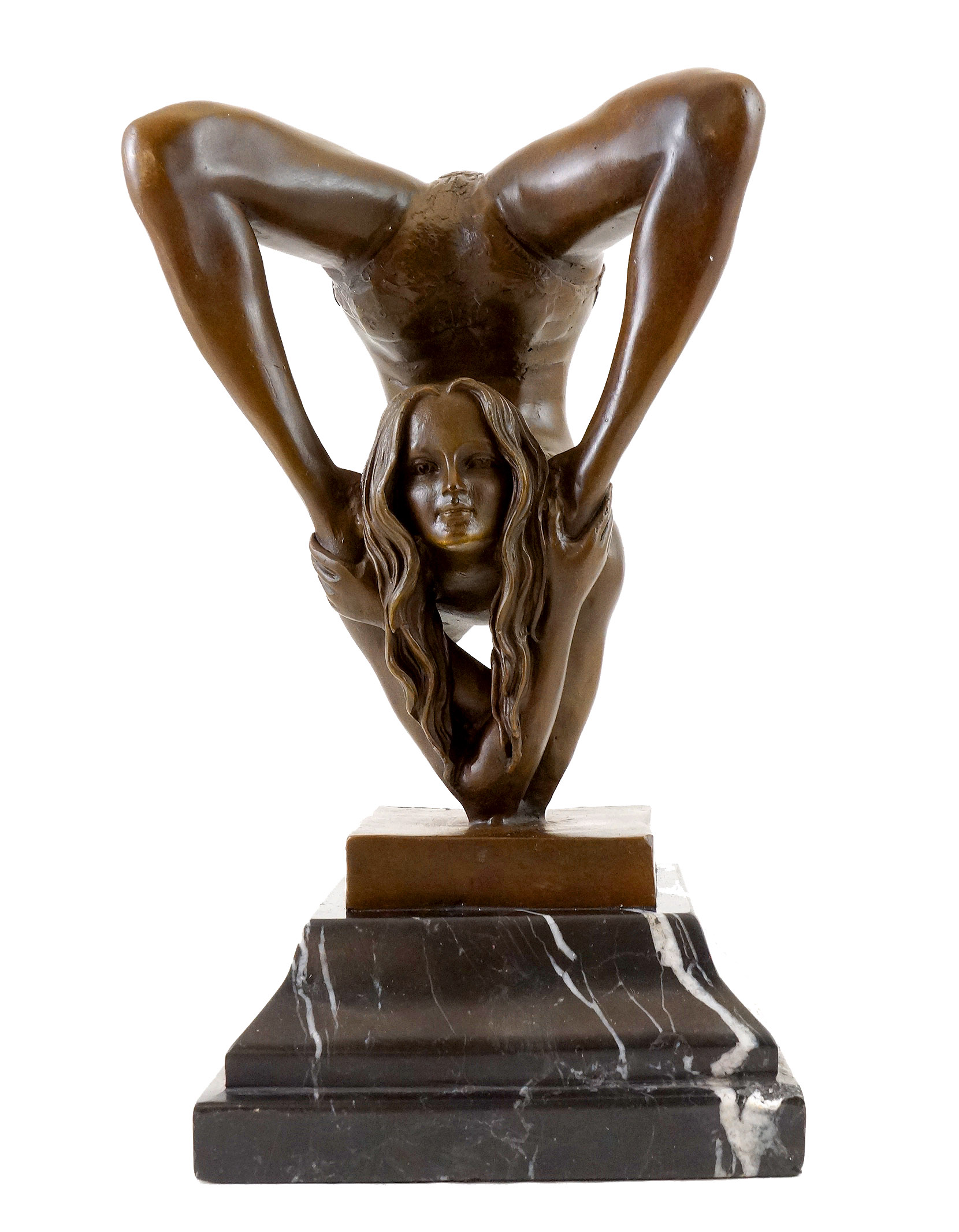 Erotic Bronze Statue - Contortionist - J. Patoue.