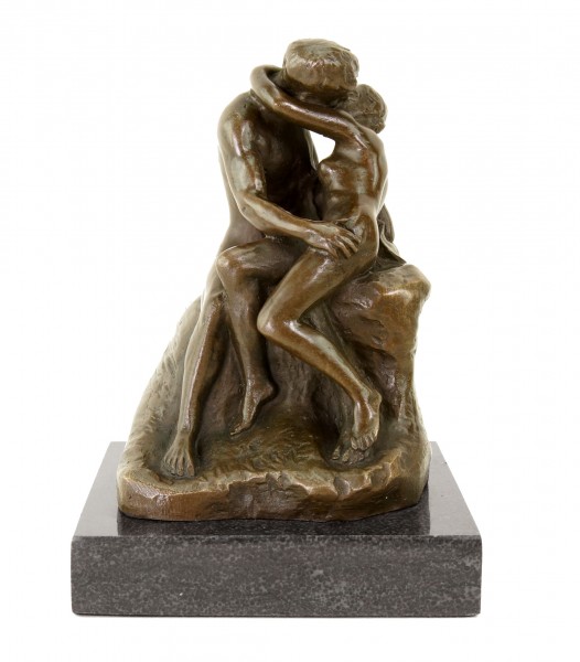 Bronze sculpture nude figure antique style statue after Rodin the kiss replica 