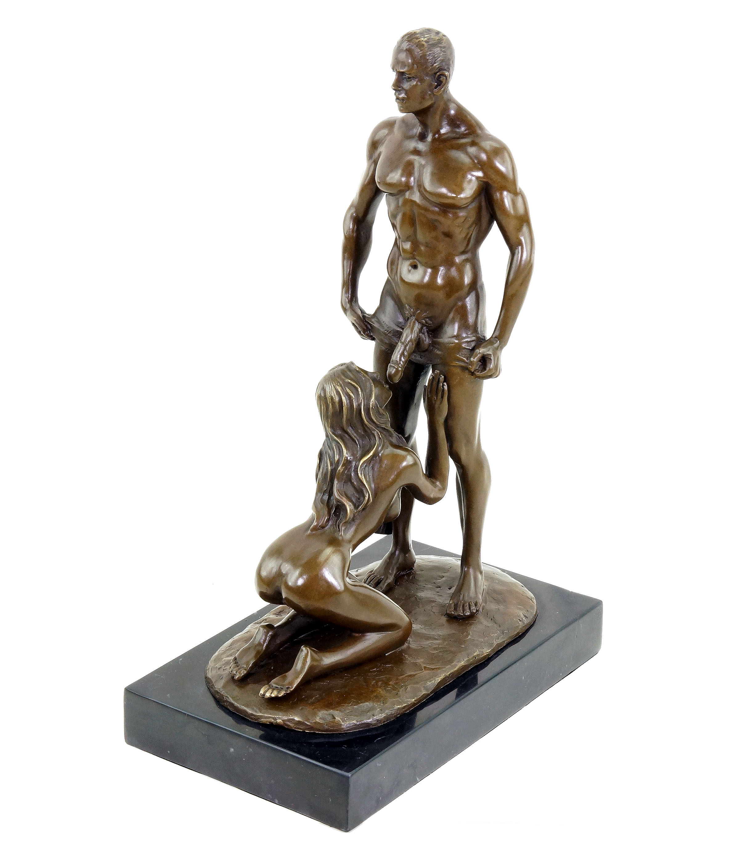 Preview: Blowjob Statue - Sex Bronze - Erotic Pair of Lovers - Signed M.Nic...