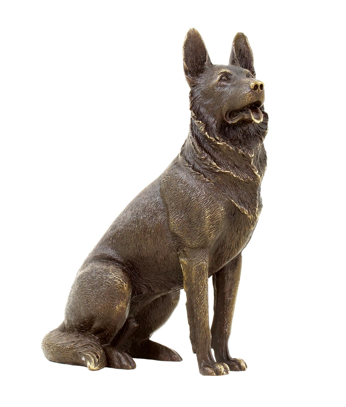 German Shepherd Dog Animal Figurine Bronze Miniature signed Milo