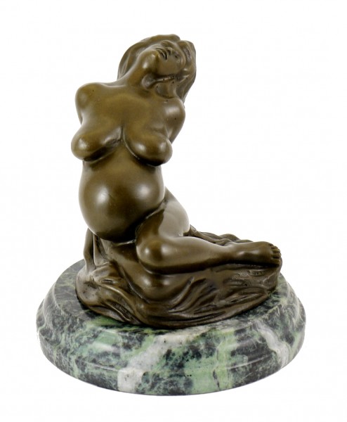 Modern Bronze Sculpture - Pregnant Woman - sign. Milo