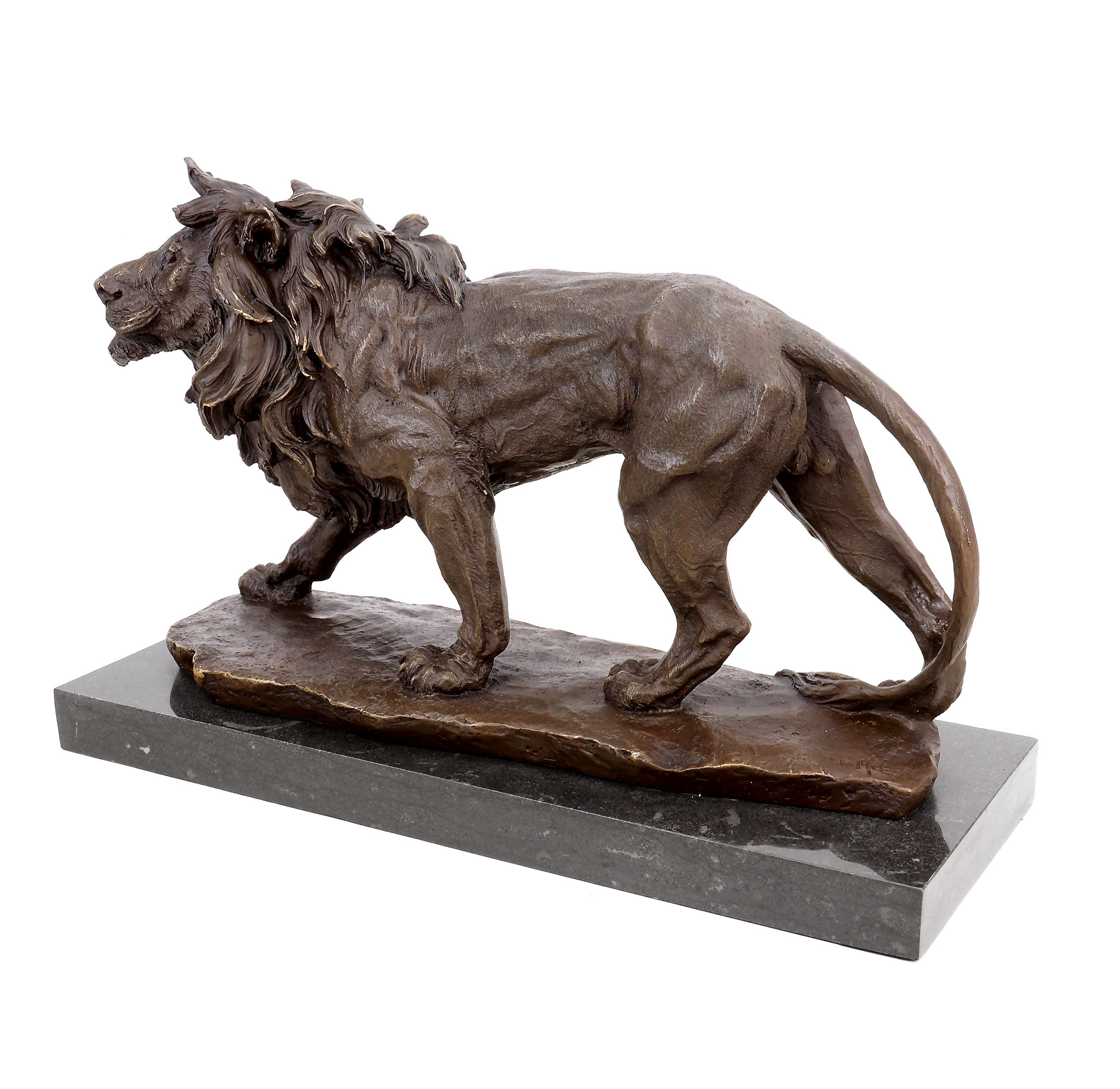 bronze animal sculpture walking